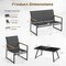 Costway 4/8 PCS Patio Furniture Setwith Padded Fabric Seat & Wood-Plastic Armrests Table